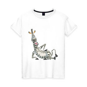 Женская футболка хлопок с принтом Мадагаскар (4) в Курске, 100% хлопок | прямой крой, круглый вырез горловины, длина до линии бедер, слегка спущенное плечо | madagascar | зебра | мадагаскар