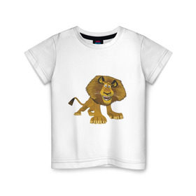 Детская футболка хлопок с принтом Мадагаскар (6) в Курске, 100% хлопок | круглый вырез горловины, полуприлегающий силуэт, длина до линии бедер | madagascar | лев | мадагаскар