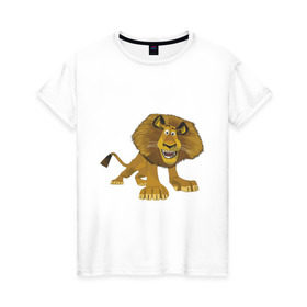 Женская футболка хлопок с принтом Мадагаскар (6) в Курске, 100% хлопок | прямой крой, круглый вырез горловины, длина до линии бедер, слегка спущенное плечо | madagascar | лев | мадагаскар
