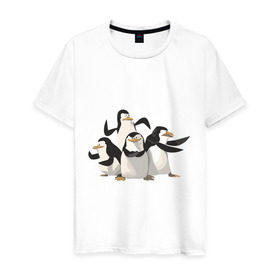 Мужская футболка хлопок с принтом Мадагаскар (8) в Курске, 100% хлопок | прямой крой, круглый вырез горловины, длина до линии бедер, слегка спущенное плечо. | Тематика изображения на принте: madagascar | мадагаскар | пингвины