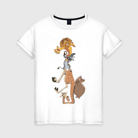 Женская футболка хлопок с принтом Мадагаскар (9) в Курске, 100% хлопок | прямой крой, круглый вырез горловины, длина до линии бедер, слегка спущенное плечо | Тематика изображения на принте: madagascar | мадагаскар
