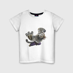 Детская футболка хлопок с принтом Кунг фу Панда (4) в Курске, 100% хлопок | круглый вырез горловины, полуприлегающий силуэт, длина до линии бедер | kung fu panda | panda | кунг фу | кунг фу панда