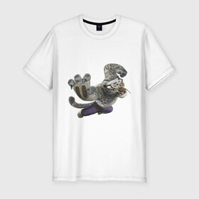 Мужская футболка премиум с принтом Кунг фу Панда (4) в Курске, 92% хлопок, 8% лайкра | приталенный силуэт, круглый вырез ворота, длина до линии бедра, короткий рукав | kung fu panda | panda | кунг фу | кунг фу панда