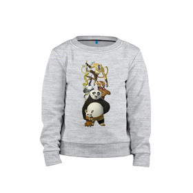 Детский свитшот хлопок с принтом Кунг фу Панда (10) в Курске, 100% хлопок | круглый вырез горловины, эластичные манжеты, пояс и воротник | Тематика изображения на принте: kung fu panda | panda | кунг фу | кунг фу панда