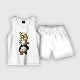 Детская пижама с шортами хлопок с принтом Кунг фу Панда (10) в Курске,  |  | Тематика изображения на принте: kung fu panda | panda | кунг фу | кунг фу панда