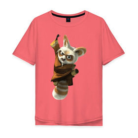 Мужская футболка хлопок Oversize с принтом Кунг фу Панда (11) в Курске, 100% хлопок | свободный крой, круглый ворот, “спинка” длиннее передней части | Тематика изображения на принте: kung fu panda | panda | кунг фу | кунг фу панда