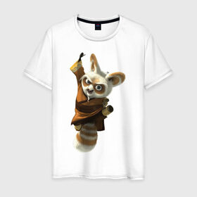 Мужская футболка хлопок с принтом Кунг фу Панда (11) в Курске, 100% хлопок | прямой крой, круглый вырез горловины, длина до линии бедер, слегка спущенное плечо. | kung fu panda | panda | кунг фу | кунг фу панда