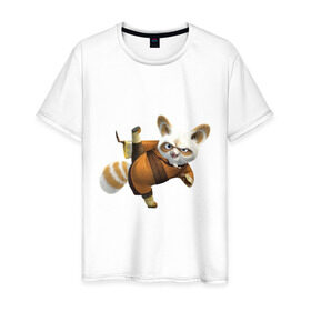 Мужская футболка хлопок с принтом Кунг фу Панда (13) в Курске, 100% хлопок | прямой крой, круглый вырез горловины, длина до линии бедер, слегка спущенное плечо. | kung fu panda | panda | кунг фу | кунг фу панда