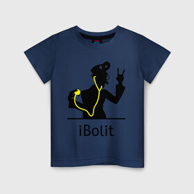 Детская футболка хлопок с принтом iBolit в Курске, 100% хлопок | круглый вырез горловины, полуприлегающий силуэт, длина до линии бедер | apple | ibolit | mac | айболит | мак