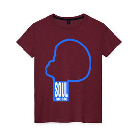 Женская футболка хлопок с принтом soul music в Курске, 100% хлопок | прямой крой, круглый вырез горловины, длина до линии бедер, слегка спущенное плечо | джаз | музыка | соул