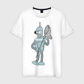 Мужская футболка хлопок с принтом Futurama (3) в Курске, 100% хлопок | прямой крой, круглый вырез горловины, длина до линии бедер, слегка спущенное плечо. | Тематика изображения на принте: 