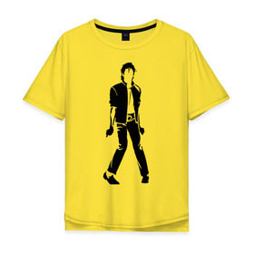 Мужская футболка хлопок Oversize с принтом Майкл Джексон (9) в Курске, 100% хлопок | свободный крой, круглый ворот, “спинка” длиннее передней части | Тематика изображения на принте: michael jackson | зщз | король | майкл джексон | поп