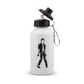 Бутылка спортивная с принтом Майкл Джексон (9) в Курске, металл | емкость — 500 мл, в комплекте две пластиковые крышки и карабин для крепления | michael jackson | зщз | король | майкл джексон | поп