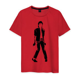 Мужская футболка хлопок с принтом Майкл Джексон (9) в Курске, 100% хлопок | прямой крой, круглый вырез горловины, длина до линии бедер, слегка спущенное плечо. | michael jackson | зщз | король | майкл джексон | поп