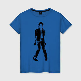 Женская футболка хлопок с принтом Майкл Джексон (9) в Курске, 100% хлопок | прямой крой, круглый вырез горловины, длина до линии бедер, слегка спущенное плечо | michael jackson | зщз | король | майкл джексон | поп