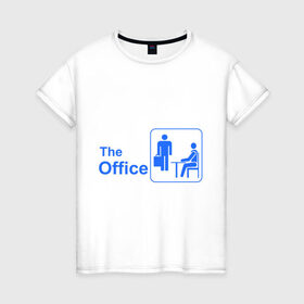 Женская футболка хлопок с принтом The office в Курске, 100% хлопок | прямой крой, круглый вырез горловины, длина до линии бедер, слегка спущенное плечо | Тематика изображения на принте: office | the office | the ofice | офис