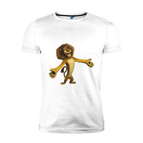 Мужская футболка премиум с принтом Мадагаскар-Лев (2) в Курске, 92% хлопок, 8% лайкра | приталенный силуэт, круглый вырез ворота, длина до линии бедра, короткий рукав | madagascar | лев | мадагаскар