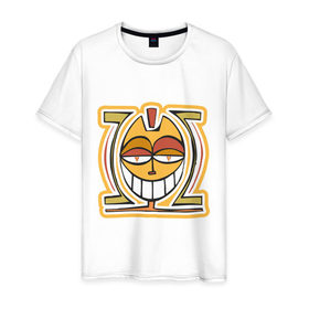 Мужская футболка хлопок с принтом Egiptian Smile в Курске, 100% хлопок | прямой крой, круглый вырез горловины, длина до линии бедер, слегка спущенное плечо. | egiptian smile | ethno | древний египет | египетский смайл | смайлик | этнический стиль | этно