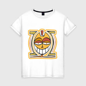 Женская футболка хлопок с принтом Egiptian Smile в Курске, 100% хлопок | прямой крой, круглый вырез горловины, длина до линии бедер, слегка спущенное плечо | egiptian smile | ethno | древний египет | египетский смайл | смайлик | этнический стиль | этно