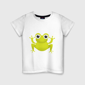 Детская футболка хлопок с принтом Little Frog (1) в Курске, 100% хлопок | круглый вырез горловины, полуприлегающий силуэт, длина до линии бедер | Тематика изображения на принте: frog | лягушка | лягушонок