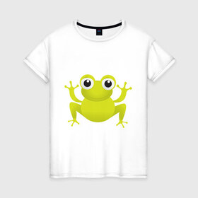 Женская футболка хлопок с принтом Little Frog (1) в Курске, 100% хлопок | прямой крой, круглый вырез горловины, длина до линии бедер, слегка спущенное плечо | frog | лягушка | лягушонок