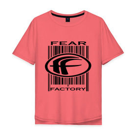 Мужская футболка хлопок Oversize с принтом Fear Factory в Курске, 100% хлопок | свободный крой, круглый ворот, “спинка” длиннее передней части | fear factory | логотип | метал | рок