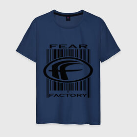 Мужская футболка хлопок с принтом Fear Factory в Курске, 100% хлопок | прямой крой, круглый вырез горловины, длина до линии бедер, слегка спущенное плечо. | Тематика изображения на принте: fear factory | логотип | метал | рок