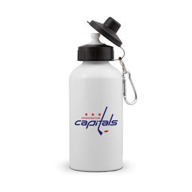 Бутылка спортивная с принтом Washington Capitals в Курске, металл | емкость — 500 мл, в комплекте две пластиковые крышки и карабин для крепления | washington capitals | вашингтон капиталс | лига | нхл | хокей | хоккей
