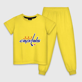 Детская пижама хлопок с принтом Washington Capitals в Курске, 100% хлопок |  брюки и футболка прямого кроя, без карманов, на брюках мягкая резинка на поясе и по низу штанин
 | washington capitals | вашингтон капиталс | лига | нхл | хокей | хоккей