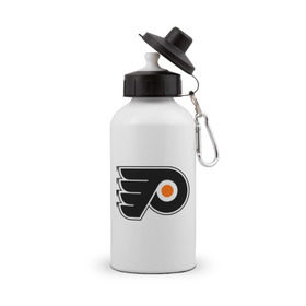 Бутылка спортивная с принтом Philadelphia Flyers в Курске, металл | емкость — 500 мл, в комплекте две пластиковые крышки и карабин для крепления | hockey | nhl | национальная лига | нхл | филадельфия флаерс | хокей | хоккей