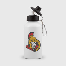 Бутылка спортивная с принтом Ottawa Senators в Курске, металл | емкость — 500 мл, в комплекте две пластиковые крышки и карабин для крепления | ottawa senators | канадский хоккей | нхл | оттава сенаторс | хокей | хоккей | хоккейная лига
