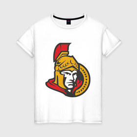 Женская футболка хлопок с принтом Ottawa Senators в Курске, 100% хлопок | прямой крой, круглый вырез горловины, длина до линии бедер, слегка спущенное плечо | ottawa senators | канадский хоккей | нхл | оттава сенаторс | хокей | хоккей | хоккейная лига