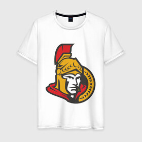 Мужская футболка хлопок с принтом Ottawa Senators в Курске, 100% хлопок | прямой крой, круглый вырез горловины, длина до линии бедер, слегка спущенное плечо. | ottawa senators | канадский хоккей | нхл | оттава сенаторс | хокей | хоккей | хоккейная лига
