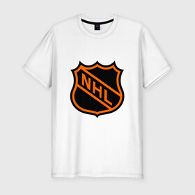 Мужская футболка премиум с принтом NHL в Курске, 92% хлопок, 8% лайкра | приталенный силуэт, круглый вырез ворота, длина до линии бедра, короткий рукав | национальная хоккейная лига | нхл