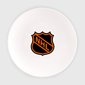 Тарелка с принтом NHL в Курске, фарфор | диаметр - 210 мм
диаметр для нанесения принта - 120 мм | национальная хоккейная лига | нхл