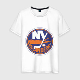 Мужская футболка хлопок с принтом New York Islanders в Курске, 100% хлопок | прямой крой, круглый вырез горловины, длина до линии бедер, слегка спущенное плечо. | new york islanders | nhl | нхл | нью йорк айлендс | нью йорк хоккей | хоккей | хоккейная лига