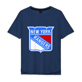 Мужская футболка хлопок Oversize с принтом New York Rangers в Курске, 100% хлопок | свободный крой, круглый ворот, “спинка” длиннее передней части | new york rangers | nhl | национальная хоккейная лига | нью йорк рейнджерс | хоккей | хоккейная лига