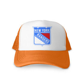Кепка тракер с сеткой с принтом New York Rangers в Курске, трикотажное полотно; задняя часть — сетка | длинный козырек, универсальный размер, пластиковая застежка | new york rangers | nhl | национальная хоккейная лига | нью йорк рейнджерс | хоккей | хоккейная лига