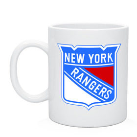 Кружка с принтом New York Rangers в Курске, керамика | объем — 330 мл, диаметр — 80 мм. Принт наносится на бока кружки, можно сделать два разных изображения | Тематика изображения на принте: new york rangers | nhl | национальная хоккейная лига | нью йорк рейнджерс | хоккей | хоккейная лига