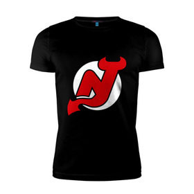 Мужская футболка премиум с принтом New Jersey Devils в Курске, 92% хлопок, 8% лайкра | приталенный силуэт, круглый вырез ворота, длина до линии бедра, короткий рукав | национальная хоккейная лига | нхл | нью джерси девилс