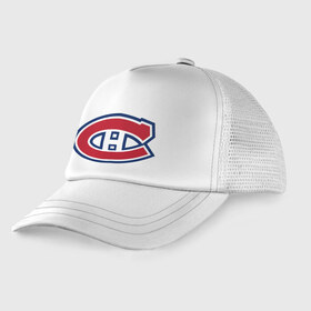 Детская кепка тракер с принтом Montreal Canadiens в Курске, Козырек - 100% хлопок. Кепка - 100% полиэстер, Задняя часть - сетка | универсальный размер, пластиковая застёжка | Тематика изображения на принте: montreal canadiens | канадская хоккейная лига | монтреал | нхл | хокей | хоккей