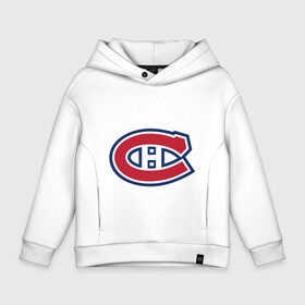Детское худи Oversize хлопок с принтом Montreal Canadiens в Курске, френч-терри — 70% хлопок, 30% полиэстер. Мягкий теплый начес внутри —100% хлопок | боковые карманы, эластичные манжеты и нижняя кромка, капюшон на магнитной кнопке | montreal canadiens | канадская хоккейная лига | монтреал | нхл | хокей | хоккей