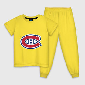 Детская пижама хлопок с принтом Montreal Canadiens в Курске, 100% хлопок |  брюки и футболка прямого кроя, без карманов, на брюках мягкая резинка на поясе и по низу штанин
 | Тематика изображения на принте: montreal canadiens | канадская хоккейная лига | монтреал | нхл | хокей | хоккей