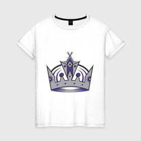 Женская футболка хлопок с принтом Los Angeles Kings в Курске, 100% хлопок | прямой крой, круглый вырез горловины, длина до линии бедер, слегка спущенное плечо | 