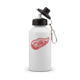 Бутылка спортивная с принтом Detroit Red Wings в Курске, металл | емкость — 500 мл, в комплекте две пластиковые крышки и карабин для крепления | hockey | nhl | лига | нхл | хокей | хоккей | хоккейная лига