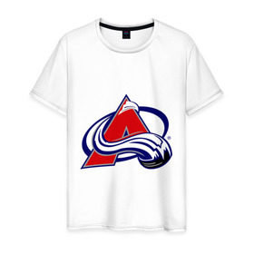Мужская футболка хлопок с принтом Colorado Avelanche в Курске, 100% хлопок | прямой крой, круглый вырез горловины, длина до линии бедер, слегка спущенное плечо. | colorado avelanche | hockey | nhl | коларадо | национальная лига | нхл | хокей | хоккей