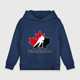 Детское худи Oversize хлопок с принтом Canada в Курске, френч-терри — 70% хлопок, 30% полиэстер. Мягкий теплый начес внутри —100% хлопок | боковые карманы, эластичные манжеты и нижняя кромка, капюшон на магнитной кнопке | canada | hockey | nhl | канада | лига | нхл | хокей | хокейнаялига | хоккей | хоккейная лига