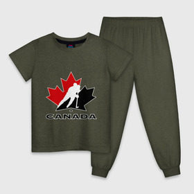 Детская пижама хлопок с принтом Canada в Курске, 100% хлопок |  брюки и футболка прямого кроя, без карманов, на брюках мягкая резинка на поясе и по низу штанин
 | canada | hockey | nhl | канада | лига | нхл | хокей | хокейнаялига | хоккей | хоккейная лига