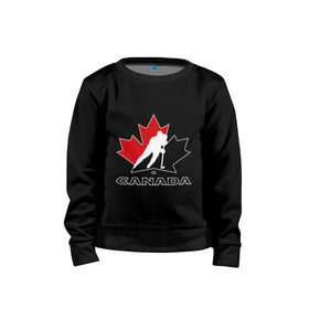 Детский свитшот хлопок с принтом Canada в Курске, 100% хлопок | круглый вырез горловины, эластичные манжеты, пояс и воротник | canada | hockey | nhl | канада | лига | нхл | хокей | хокейнаялига | хоккей | хоккейная лига