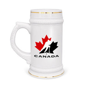 Кружка пивная с принтом Canada в Курске,  керамика (Материал выдерживает высокую температуру, стоит избегать резкого перепада температур) |  объем 630 мл | canada | hockey | nhl | канада | лига | нхл | хокей | хокейнаялига | хоккей | хоккейная лига